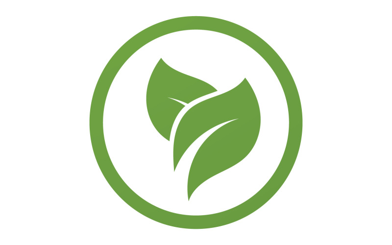 Green Leaf nature element tree company name v54 Logo Template