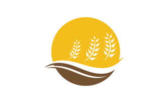 Agriculture wheat rice food logo v10