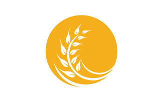 Agriculture wheat rice food logo v11