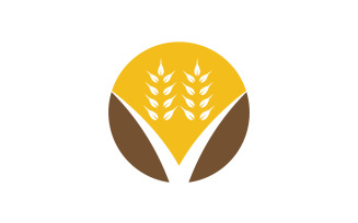 Agriculture wheat rice food logo v14