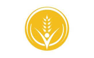 Agriculture wheat rice food logo v22
