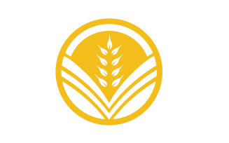 Agriculture wheat rice food logo v24