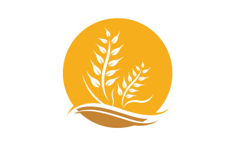 Agriculture wheat rice food logo v7