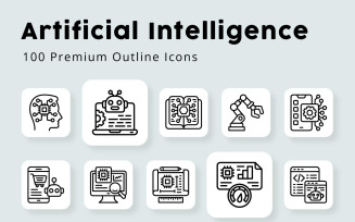 Artificial Intelligence Outline Icons
