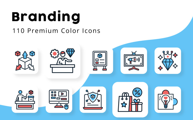 Branding Minimal Color Icons Icon Set