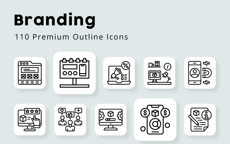 Branding Unique Outline Icons Icon Set
