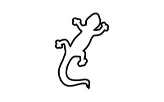 Lizard gecko animal reptil logo simple v14