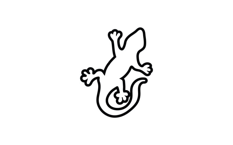 Lizard gecko animal reptil logo simple v15 Logo Template