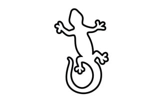Lizard gecko animal reptil logo simple v18