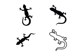 Lizard gecko animal reptil logo simple v20