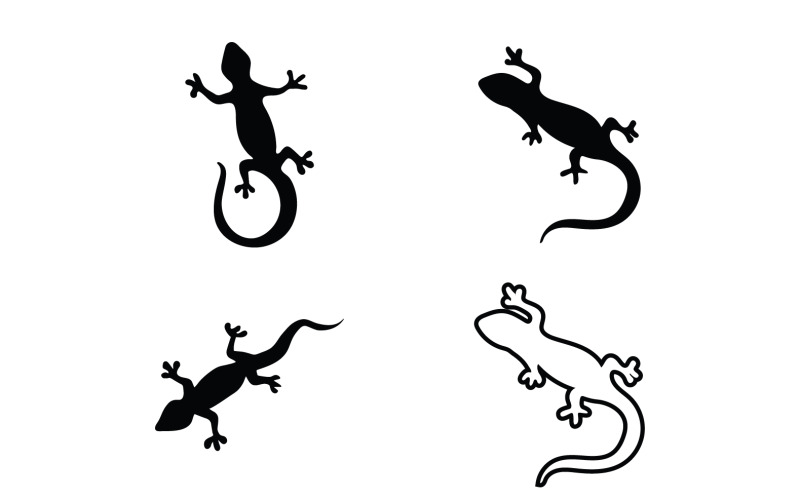 Lizard gecko animal reptil logo simple v20 Logo Template