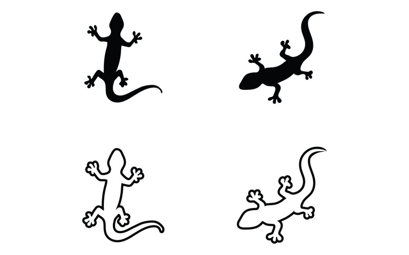 Lizard gecko animal reptil logo simple v21 Logo Template
