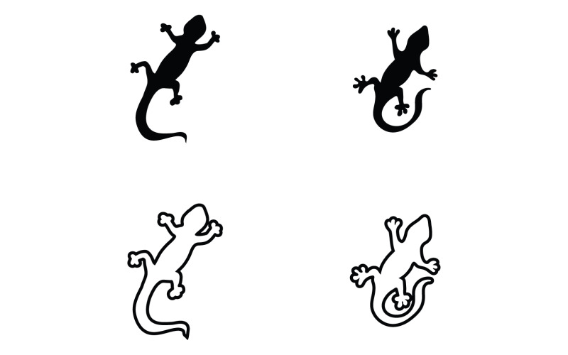 Lizard gecko animal reptil logo simple v22 Logo Template