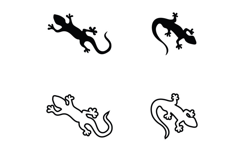 Lizard gecko animal reptil logo simple v23 Logo Template