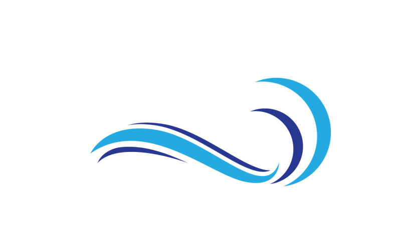 Wave water beach symol blue v2 Logo Template