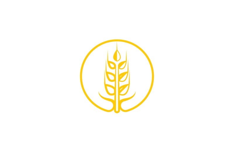 Wheat rice oat food logo design v14 Logo Template