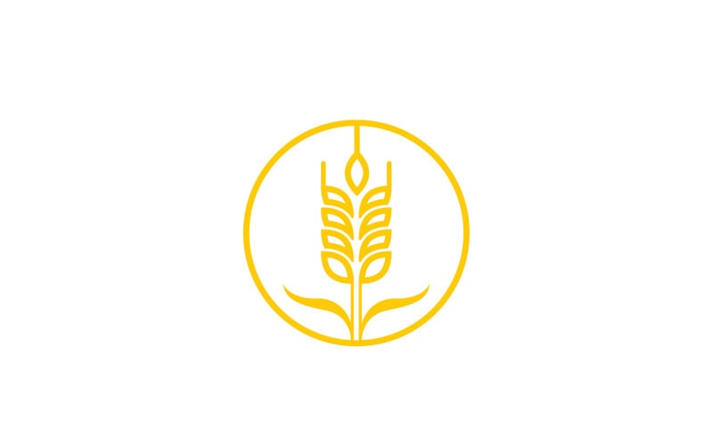 Wheat rice oat food logo design v15 Logo Template