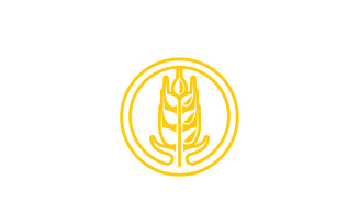 Wheat rice oat food logo design v16