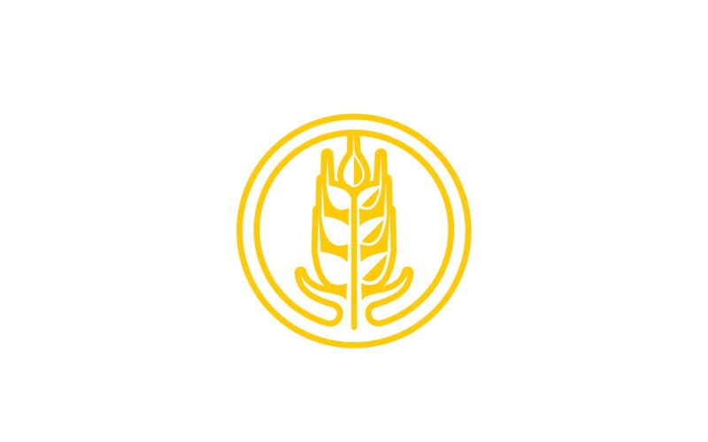 Wheat rice oat food logo design v16 Logo Template