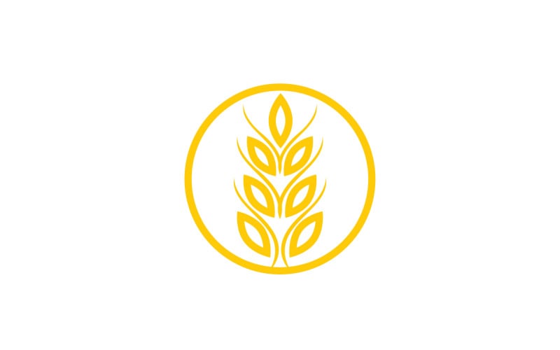 Wheat rice oat food logo design v6 Logo Template
