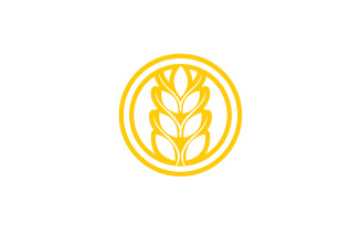 Wheat rice oat food logo design v8