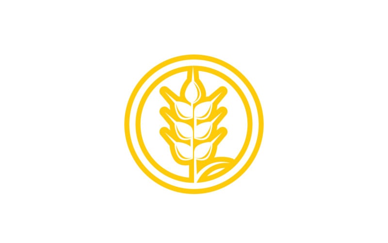 Wheat rice oat food logo design v9 Logo Template