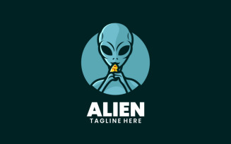 Alien Mascot Cartoon Logo Design