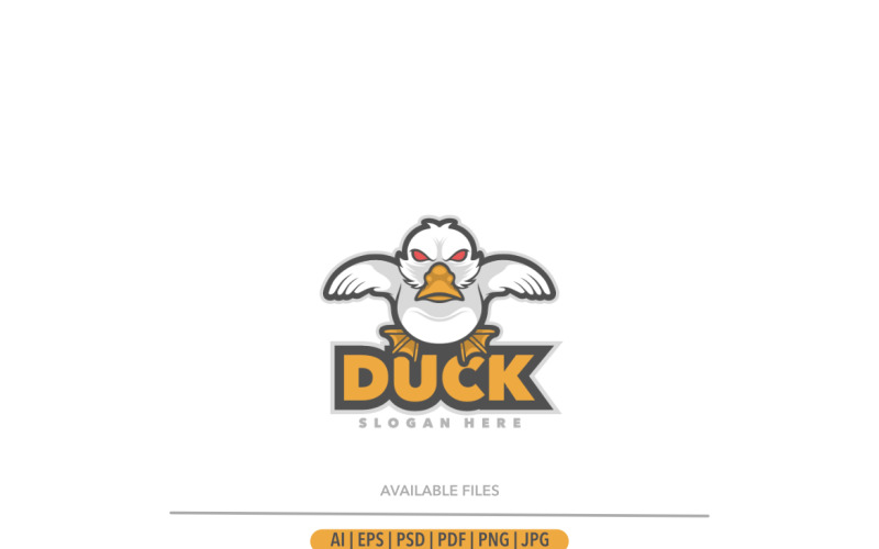 Duck angry mascot logo template Logo Template