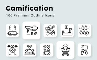 Gamification Unique Outline Icons