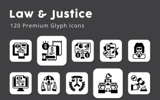 Law and Justice Glyph Icons