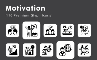 Motivation Unique Glyph Icons