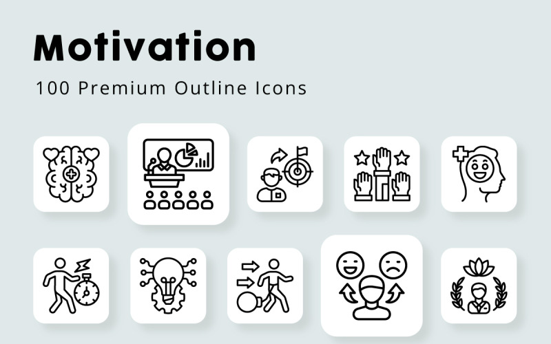 Motivation Unique Outline Icons Icon Set