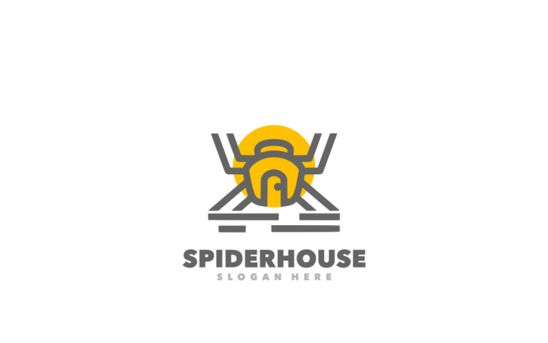 Spider house simple logo template Logo Template