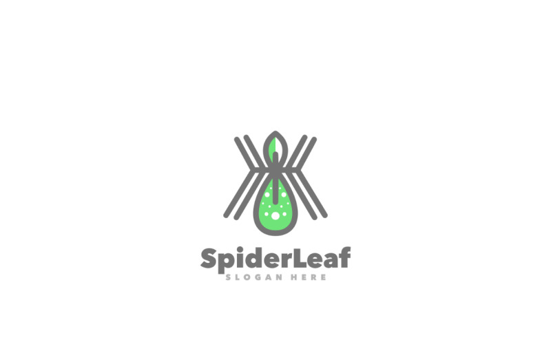 Spider leaf simple logo template Logo Template