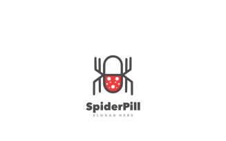 Spider pill simple logo template