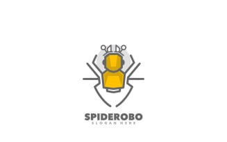 Spider robot simple logo template