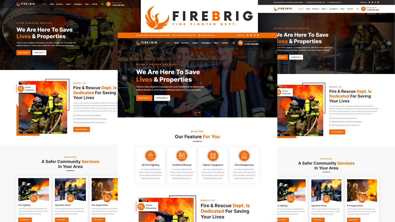 Firebrig - Fire Brigade And Fire Department HTML5 Template
