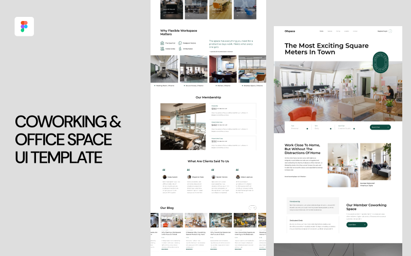 Coworking & Office Space UI Template UI Element