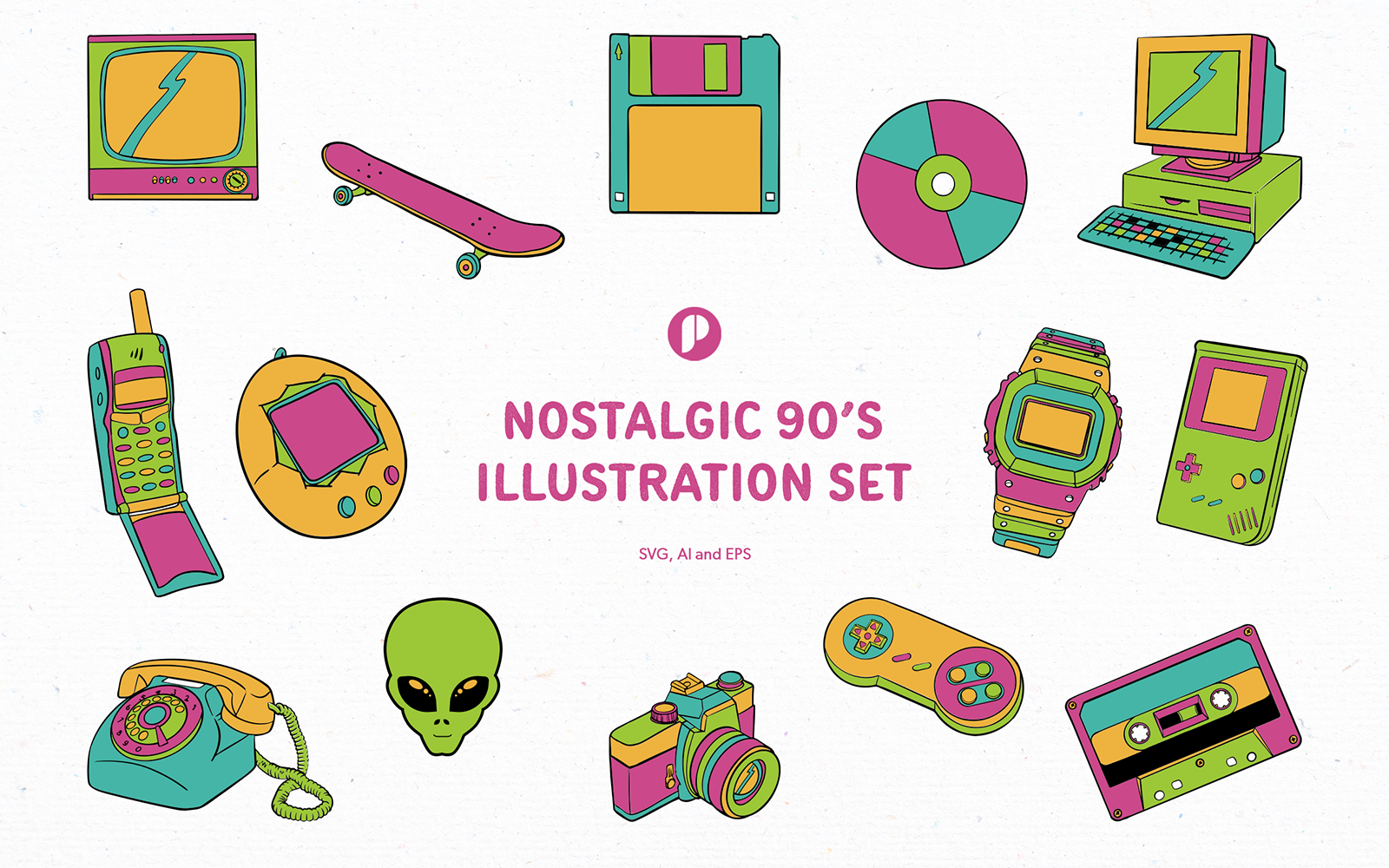 Kit Graphique #324888 Nineties Nostalgic Divers Modles Web - Logo template Preview