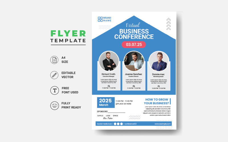 Business Conference Brochure Flyer Design Layout Template Corporate Identity