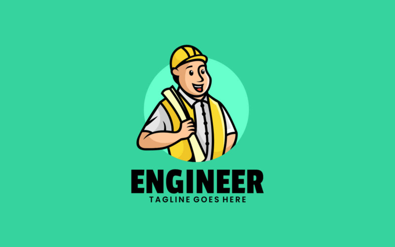 Engineer Mascot Cartoon Logo Logo Template