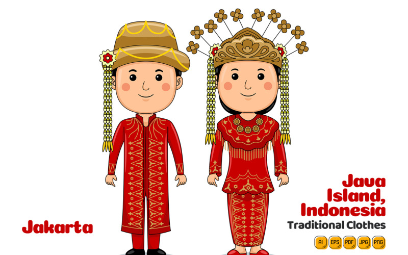 Jakarta Indonesia Traditional Cloth 03 Vector Graphic