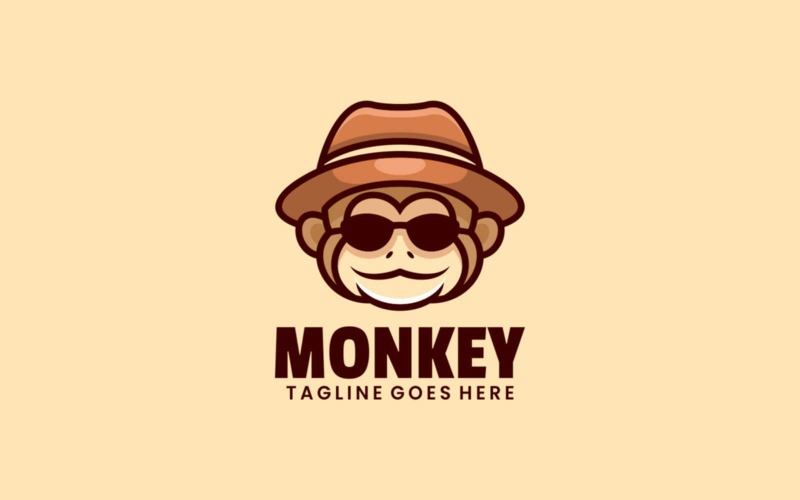 Monkey Mascot Cartoon Logo Design Logo Template