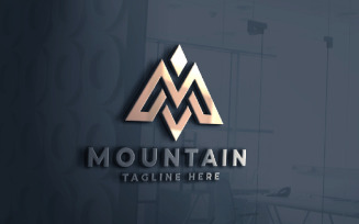 Mountain Letter M Vector Logo Template