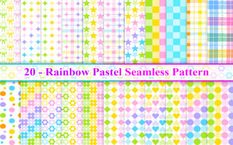 Rainbow Pastel Seamless Pattern, Pastel Seamless Pattern, Rainbow Colorful Pattern
