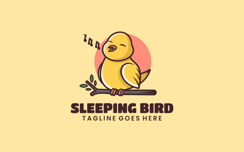 Sleeping Bird Mascot Cartoon Logo Logo Template