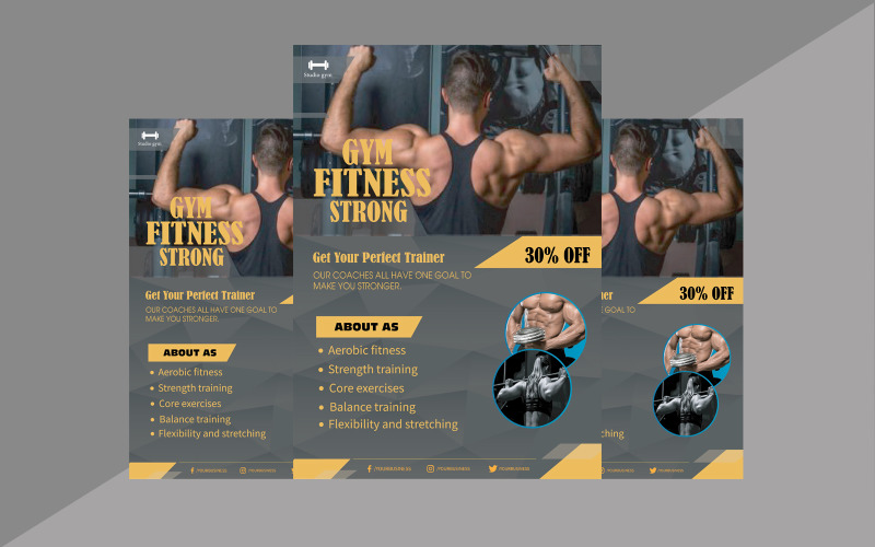 Training and Fitness Gym Flyer Design Corporate Identity