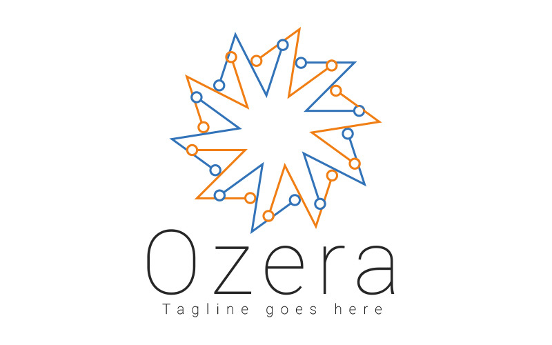 creative Line art tech logo design Logo Template