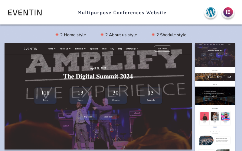 Eventin - Multipurpose Conferences Website Elementor Wordpress Theme WordPress Theme