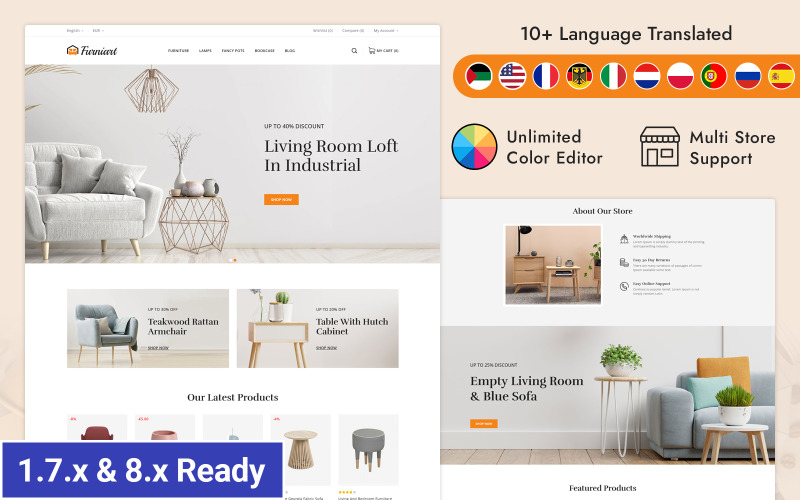 Furniart - Interior Furniture Store Prestashop Responsive Theme PrestaShop Theme